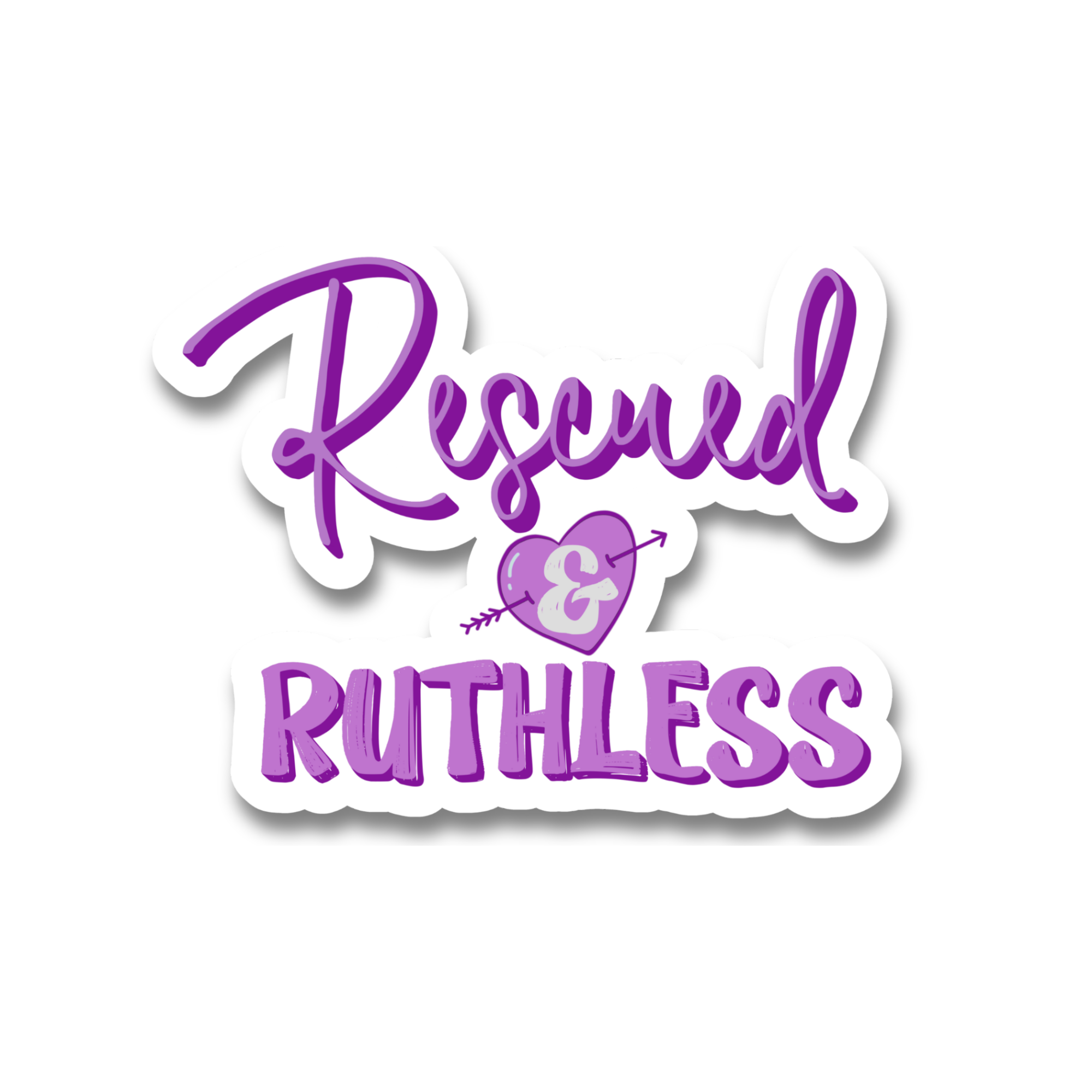 RESCUED & RUTHLESS Dog Sticker