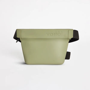 Voilà Standard Ultimate Treat Pouch | 16oz. in olive green, made from durable silicone with an adjustable strap.
