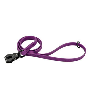 Pebble Grip BioThane® dog leash in purple, designed for better grip and durability for active dogs.