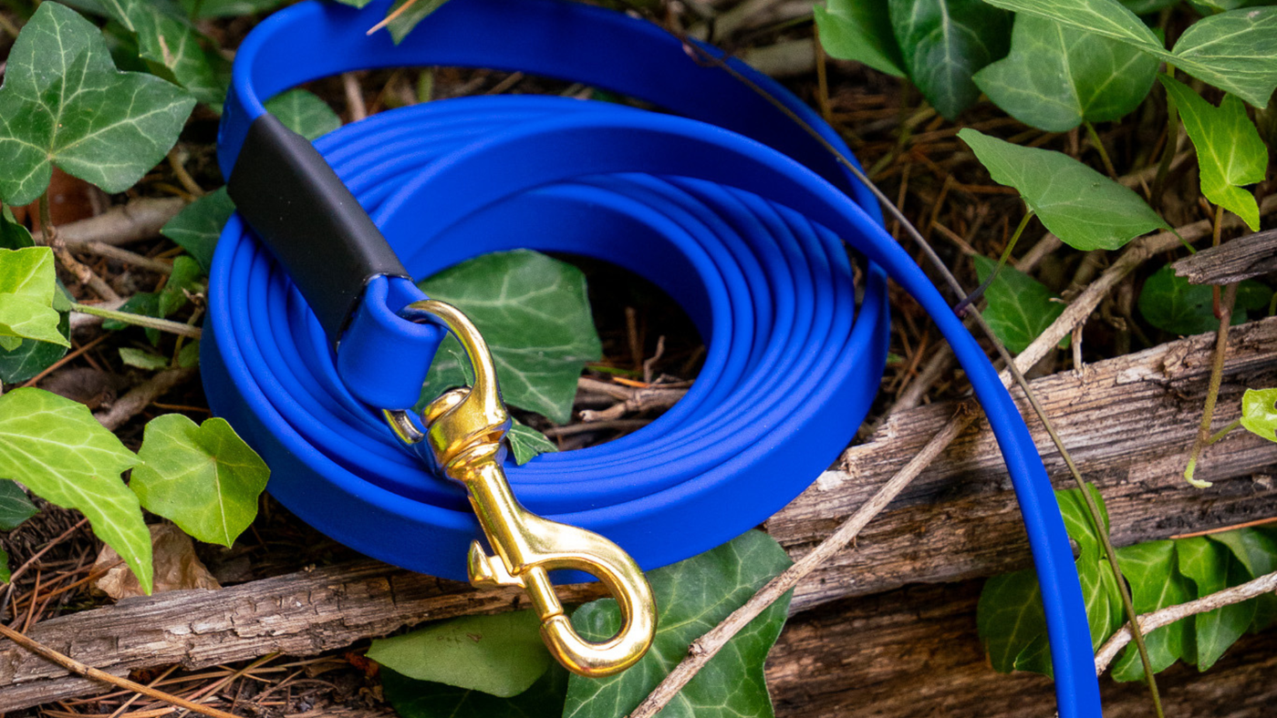 royal blue professional tracking line with solid brass hardware