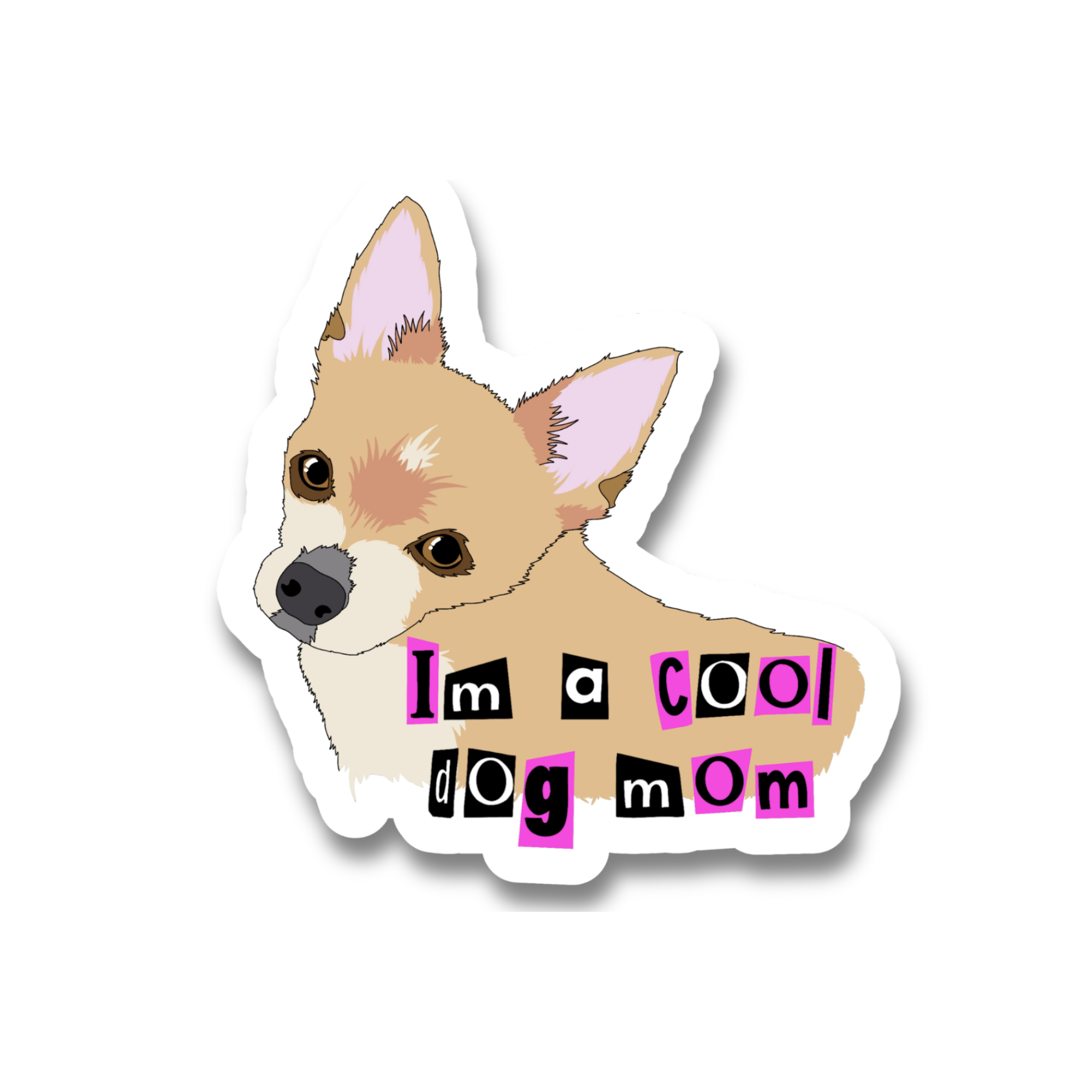 COOL DOG MOM Dog Sticker
