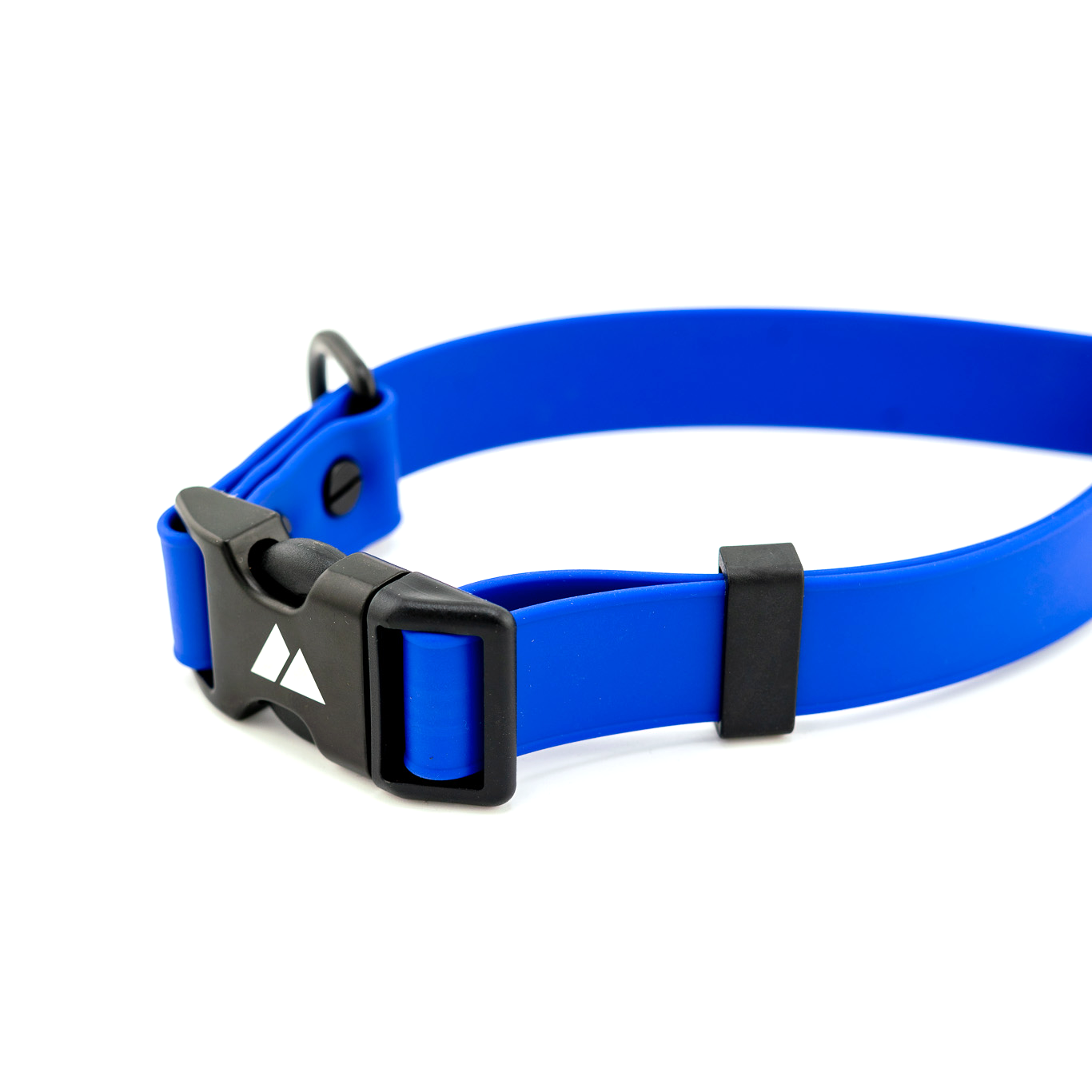 ECO Adjustable BioThane Dog Collar in blue with a durable buckle for maximum adjustability and performance.