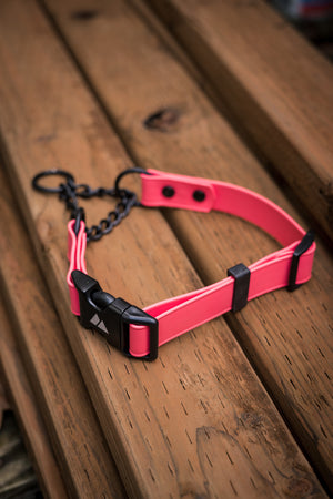 ECO 1" Adjustable BioThane Martingale in pink, designed for maximum control and comfort for dogs.